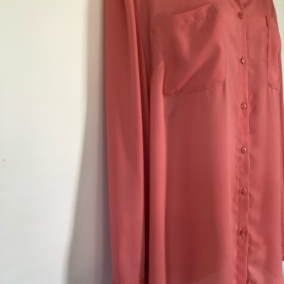 Style & Co Coral Button Down Blouse - Picture 4 of 7